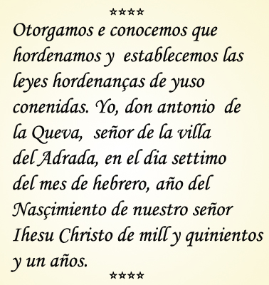  Viejas ordenanzas